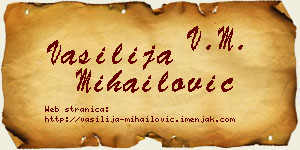 Vasilija Mihailović vizit kartica